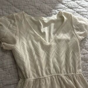 White everly dress with built in liner